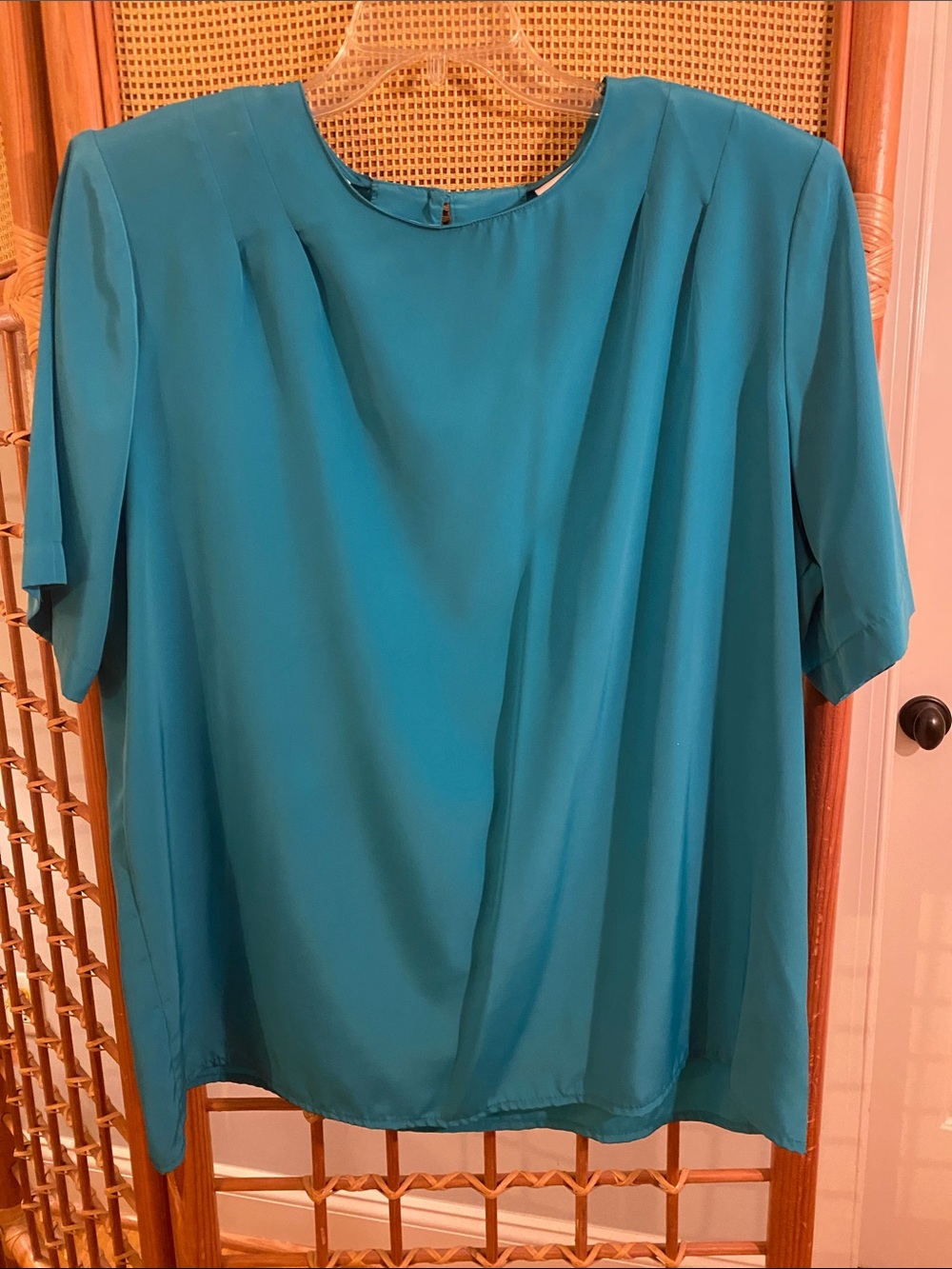 Relaxed Teal Short Sleeve Women's Tunic